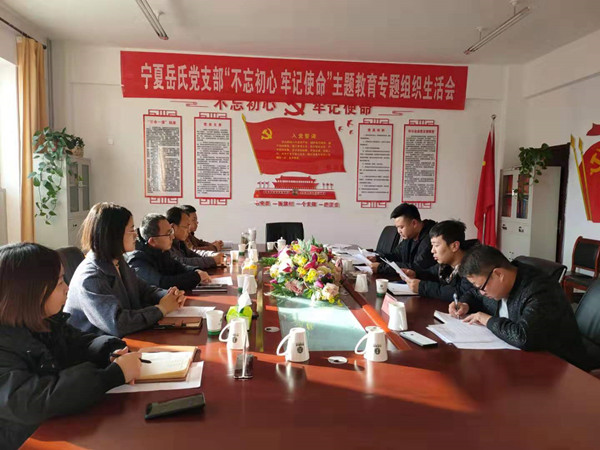 寧夏岳氏黨支部召開“不忘初心，牢記使命”主題教育專題組織生活會